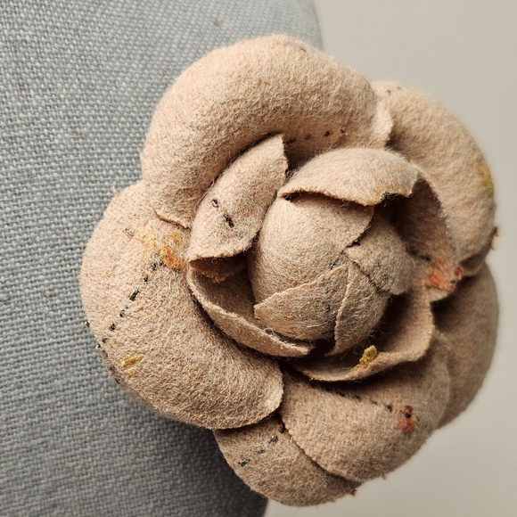 Cloth Rose Brooch &/or Clip ☆Stitching Design Yellow & Orange - Picture 4 of 10